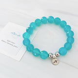 Deep aqua faceted agate