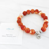 Orange fire faceted agate