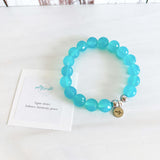 Deep aqua faceted agate
