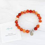 Orange fire faceted agate