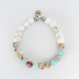 Light Blue Sea Sediment with Tan Howlite
