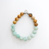 Blue Amazonite with Picture Stone Jasper