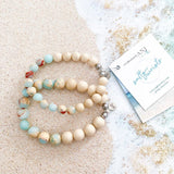 Light Blue Sea Sediment with Wood Agate