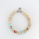 Light Blue Sea Sediment with Wood Agate