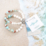 Light Blue Sea Sediment with Tan Howlite
