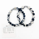 Black and White Faceted Agate