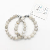 Grey White Lace Faceted Agate