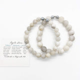 Grey White Lace Faceted Agate
