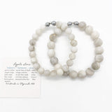 Grey White Lace Matte Agate