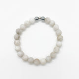 Grey White Lace Matte Agate