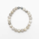 Grey White Lace Faceted Agate